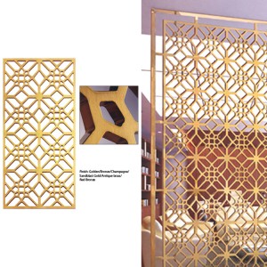 Pasūtījuma Interjera dekors dizains lāzergriešanas Nerūsējošā tērauda Dzīvojamā istaba ar virtuvi Partition-HM-PT016