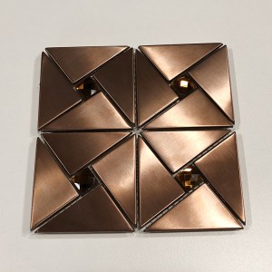 Unique Design Premium Mosaic Stainless Steel Rose Gold Backsplash Wall Tiles