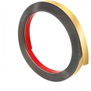 Golden Stainless Steel Strip Flat Self-Adhesive Tile Trim Roll for Furniture Wall Floor Transition Strip