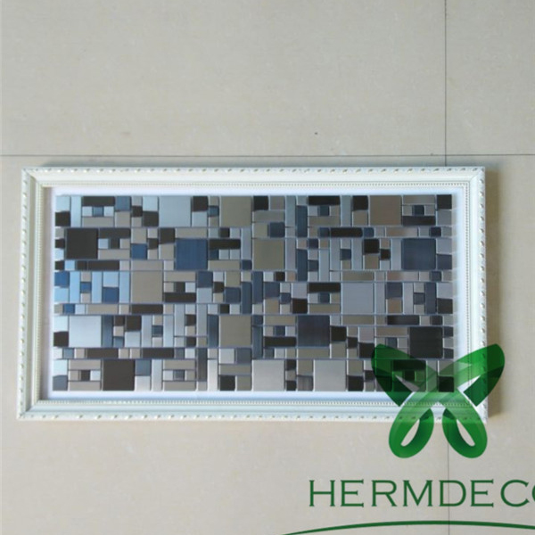 Factory Directly supply Stainless Steel Perforated Plates -
 Diamond Shape Glass Metal Mosaic Stainless Steel For Designing Room-HM-MS054 – Hermes Steel