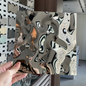 Customized 304 Decorative Stainless Steel Sheet Big wave mirror water ripple stainless steel sheet