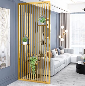 Foshan Interior Decor Gold Partition Panels Room Divider Screen Laser Cut Screens Decorative Stainless Steel Metal Screens