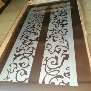 304 201 customized etched pattern 4×8 stainless steel sheet mirror finish pvd color coated silver black gold elevator door