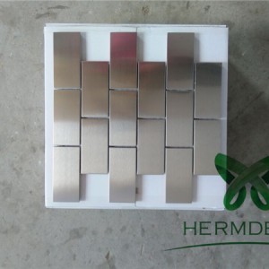 Porfessional Golden Rectangle Stainless Steel Sheet Mosaic-HM-MS059
