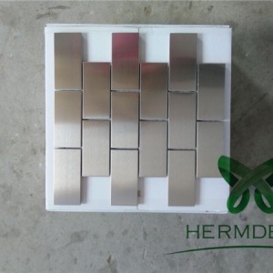 Big Discount Mirror Color Stainless Steel Sheet -
 Porfessional Golden Rectangle Stainless Steel Sheet Mosaic-HM-MS059 – Hermes Steel