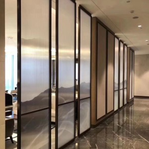 Champagne Gold Laser Cutting Hollow out Stainless Steel Metal Decorative Room Divider Stainless Steel Room Partition