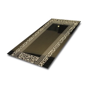 304 201 customized etched pattern 4×8 stainless steel sheet mirror finish pvd color coated silver black gold elevator door