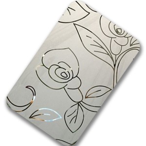 SS 201 304 316l mirror etching aisi 304 decorative stainless steel price sheet for interior finish decoration