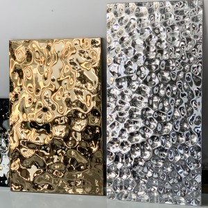 stainless steel color sheet mirror water ripple stainless steel sheet for wall ceiling decoration