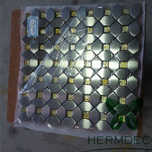 Hot sale Decorative 19 Gauge Stainless Steel Sheet -
 Shining Stainless SteelMix Glass Mosaic Mix Nature Stone Size 305305Mm Tile Flooring-HM-MS046 – Hermes Steel