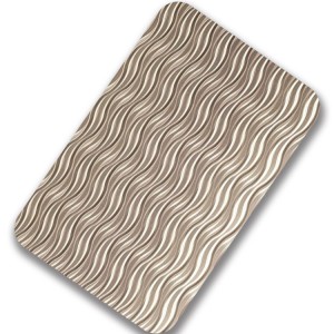 Shiny Surface 3D Laser Pattern Plate Rose Gold Color Stainless Steel Decorative Sheet