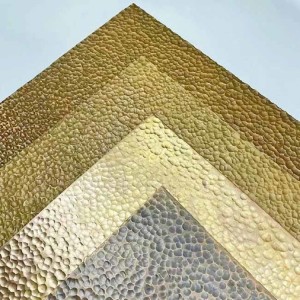 Hand Hammered Stainless Steel Sheet 304 Antique Brass Hammered Metal Sheet