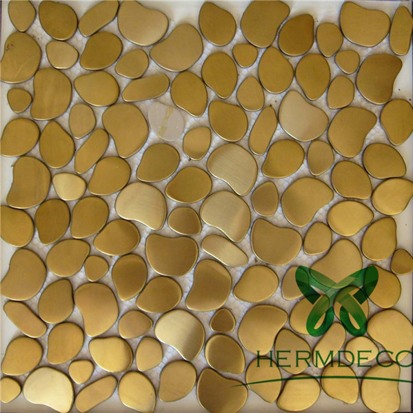 Gold Color Stainless Steel Tile Mosaic From Foshan Factory-HM-MS030