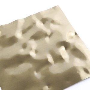 customizable size pvd coated gold water ripple stamped stainless steel sheet