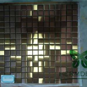 Big Discount Pvd Colored Etched Stainless Steel -
 Gloss Stainless Steel Blend Dark Olive Glass Tile Mosaic-HM-MS045 – Hermes Steel