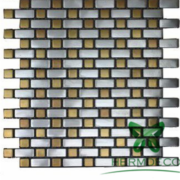 Strips Glass Mix Stainless SteelMetallic Mix Crystal Diamondmosaic Tiles-HM-MS031