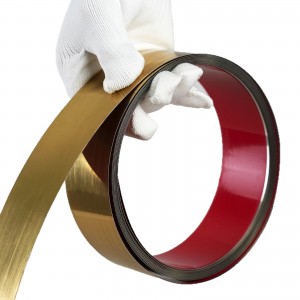 Customized Mirror Decorative Ceramic Edge Wall Adhesion Tile Stainless Steel Gold Metal Trim Strip Self Adhesive Decoration Trim