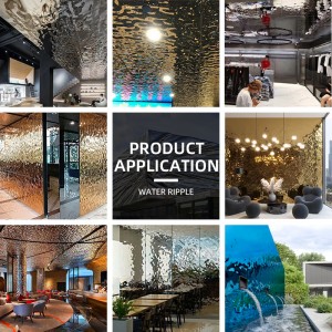 Stamped Finish Mirror Stainless Steel Water Ripple Stainless Steel Sheets for Ceiling and Wall Decoration