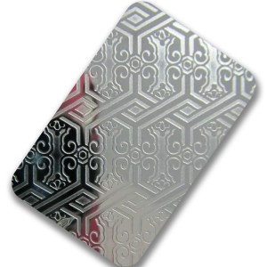 0.5-1.2mm thickness etched stainless steel sheet 304 316 mirror in PVD color embossed for building project