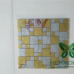 Bone Shape Rosy Color Metal Wall Tile Mosaic Stainless Steel-HM-MS058