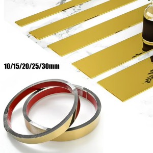 High Quality Modern Mirror Gold Stainless Steel Self-Adhesive Tile Strip Stainless Steel Flat Trim for Wall Decorative Tiles