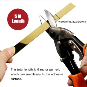 High Quality Modern Mirror Gold Stainless Steel Self-Adhesive Tile Strip Stainless Steel Flat Trim for Wall Decorative Tiles