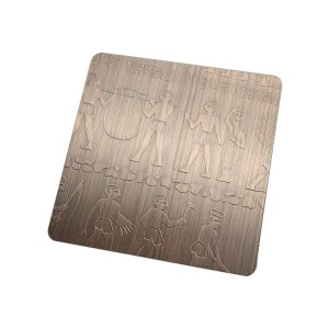 Inox grade 201 j3 1.2mm 4×8 antique bronze color decorative stainless steel plate for interior decoration