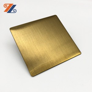 Hongwang PVD brushed hairline color plated 1.2mm thick 14 gage 316 stainless steel 4 x 10 sheets