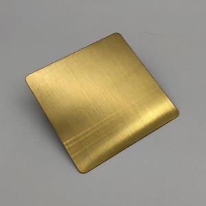 304 Stainless Steel Hairline Finish Champagne Gold Color Coating Metal Sheet for Hotel Wall Panel Skirting Line