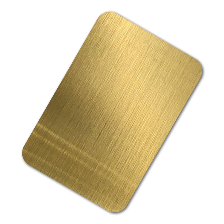 304 Stainless Steel Hairline Finish Champagne Gold Color Coating Metal