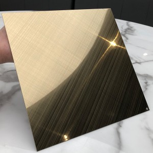 304 gold brushed cross hairline PVD Color Coated stainless steel sheet