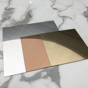304 gold brushed cross hairline PVD Color Coated stainless steel sheet