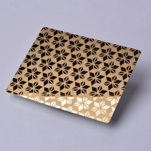 304 316 Best Quality Stainless Steel 4×8 Mirror Gold Chemical Etched Patten Metal Sheet for Screen Decoration