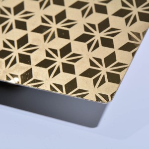 Premier Quality 304 316 Stainless Steel Rose Gold Mirror Finish Art Ethced Pattern Metal Sheet For Interior Decoration