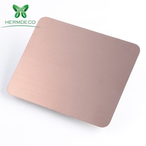 Good Quality Decorative 316 Series Red Bronze Hairline Finished Stainless Steel Sheet-HM-VB001