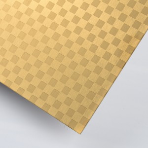 One top Building Materials 304 Gold Color Mirror Finish Etched Pattern Stainless Steel Metal Sheet for Clubbing Decoration