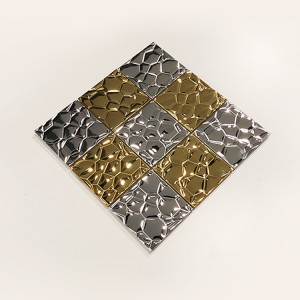 Hot sales golden color decorative stainless steel sheet 3d decor mosaic Stainless Steel Metal Sheet for decoration