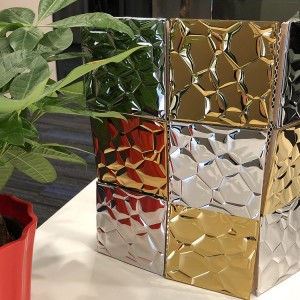 Hot sales golden color decorative stainless steel sheet 3d decor mosaic Stainless Steel Metal Sheet for decoration