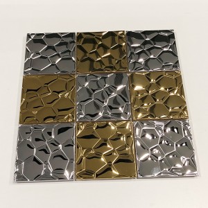 Hot sales golden color decorative stainless steel sheet 3d decor mosaic Stainless Steel Metal Sheet for decoration