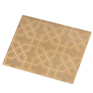 Outstanding 304 Stainless Steel 8K Mirror Etched Gold Color Metal Sheet 4ft x 8ft For Luxury Clubbing Decoration