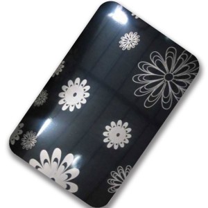 1220X2440mm 0.8mm 304 Etched Design Mirror PVD Coated Screen Wall Villa Stainless Steel Decorative Sheet