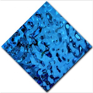 SUS304 Sapphire Blue Stamped Water Ripple Design Stainless Steel Decorative