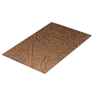 AISI JIS 304 316 316L 4X8 0.6mm Antique Bronze Hairline Stainless Steel Hand Tray Decoration for Furniture and Wall Panels