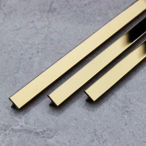 Custom T-Shaped Stainless Steel 304 Tile Trim Strip Design Hotel Tile Edging Decoration