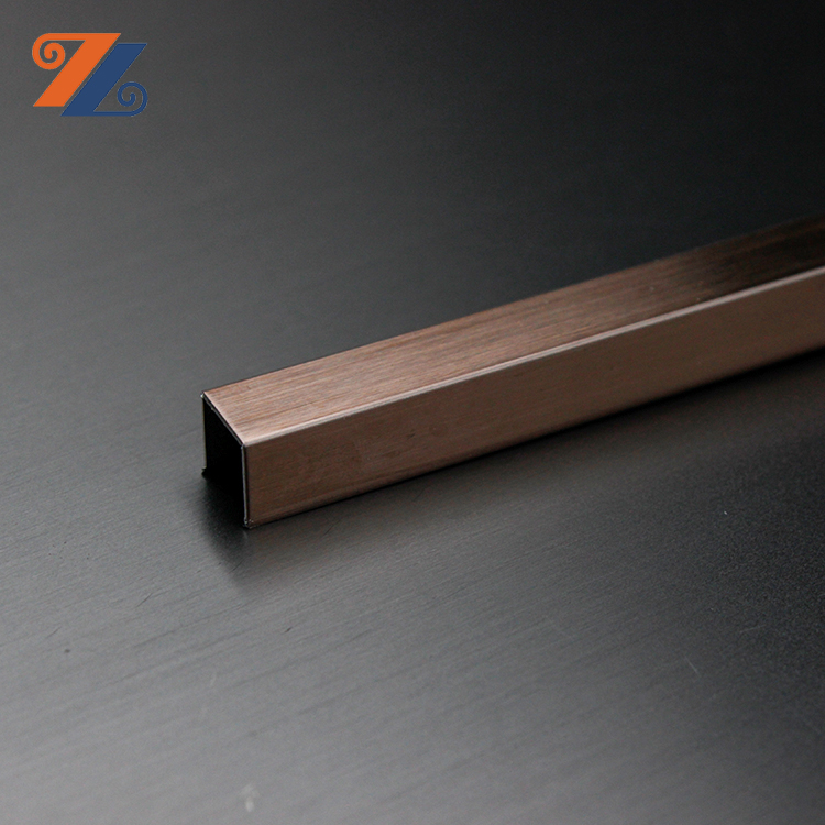 China Wholesale Steel Tile Trim Profile Manufacturers – 
 Prim quality 304 hairline finish copper antifingerprint metal U profile stainless steel metal tile border trim for decoration –...