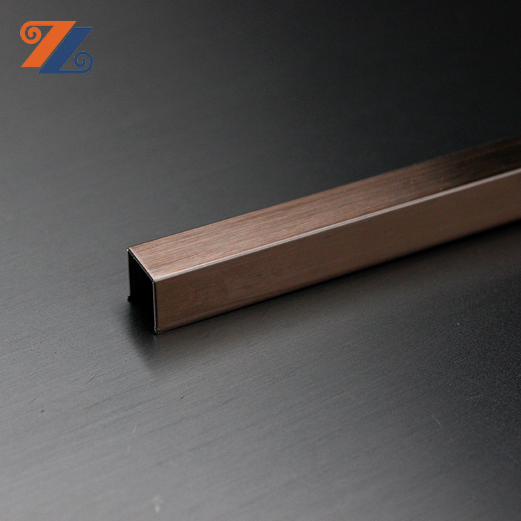 China Wholesale Stainless Steel Square Edge Tile Trim Factory – 
 Prim quality 304 hairline finish copper antifingerprint metal U profile stainless steel metal tile border trim for decoration...