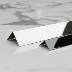 Grade 201 304 Rose Gold Mirror Stainless Steel L Shape Channel For Wall Edge Decoration