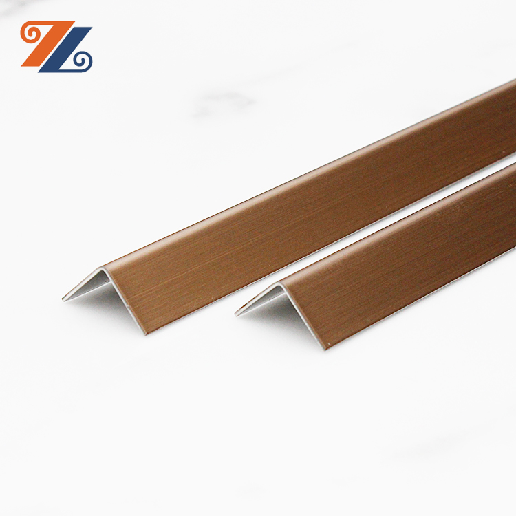 201 304 decorative 90 degree gold brushed steel tile trim 8mm brushed stainless trim China