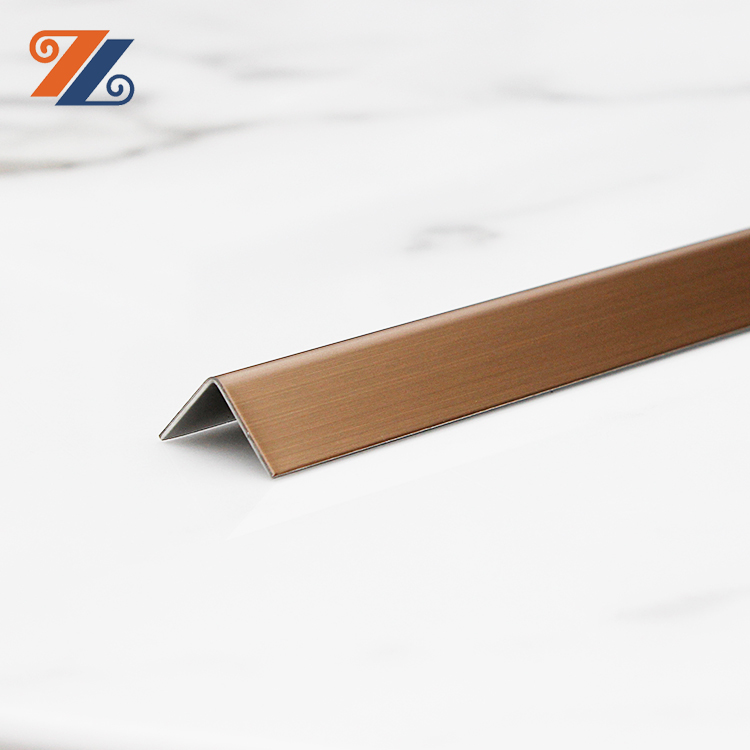 201 304 decorative 90 degree gold brushed steel tile trim 8mm brushed stainless trim China