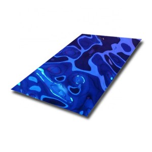 SUS304 Sapphire Blue Stamped Water Ripple Design Stainless Steel Decorative